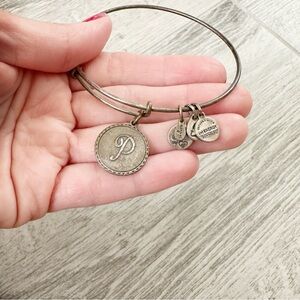 Alex & Ani Letter P Silver Bangle Bracelet